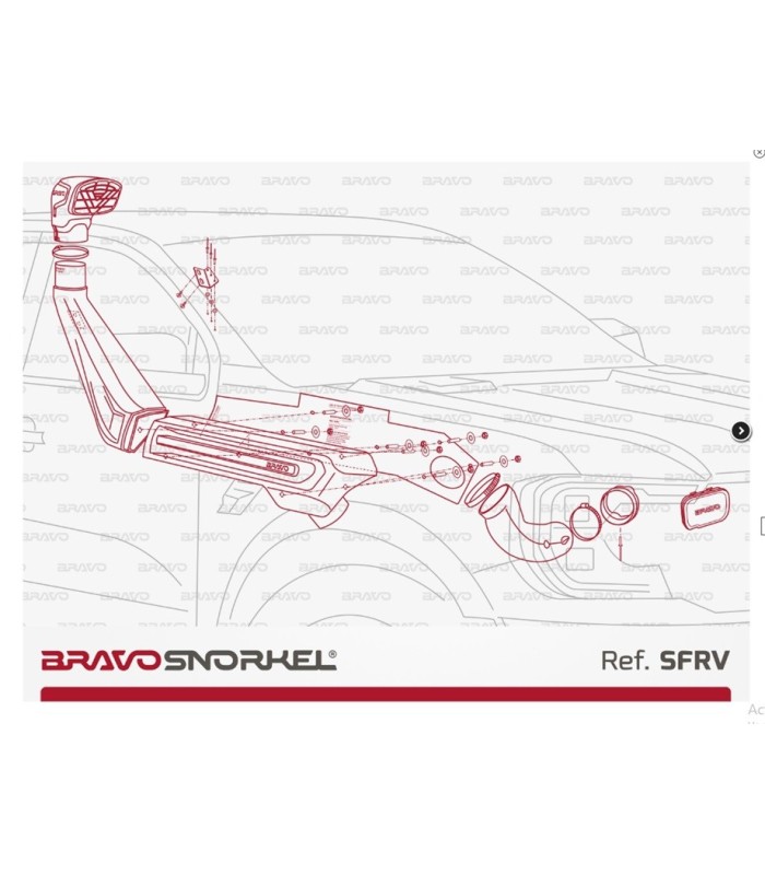 Snorkel BRAVO toma de aire elevada de PICK UP de Ford Ranger T9 RAPTOR
