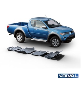 Planchas - protectores de aluminio de 4mm  RIVAL para Mitsubishi L200 triton