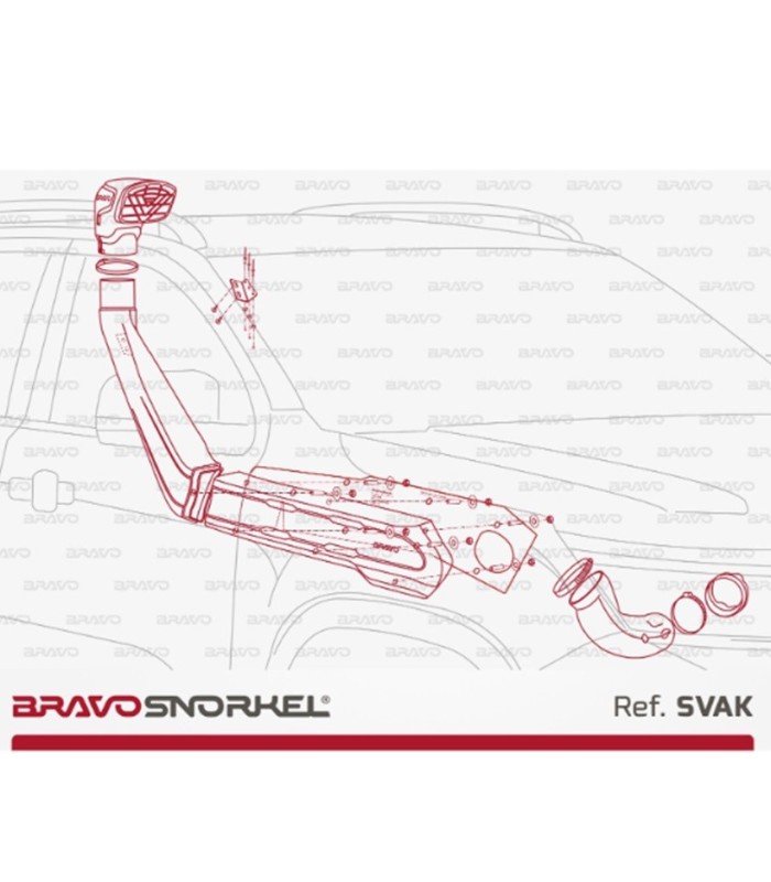 Snorkel BRAVO toma de aire elevada de PICK UP de Volkswagen Amarok