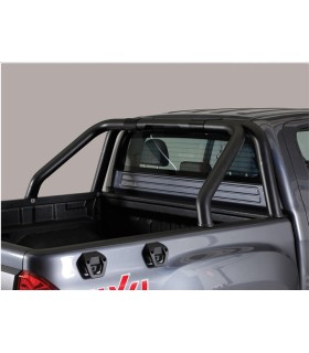 Roll bar en acero inox 76mm de color negro  sin traviesa  para Foton G7