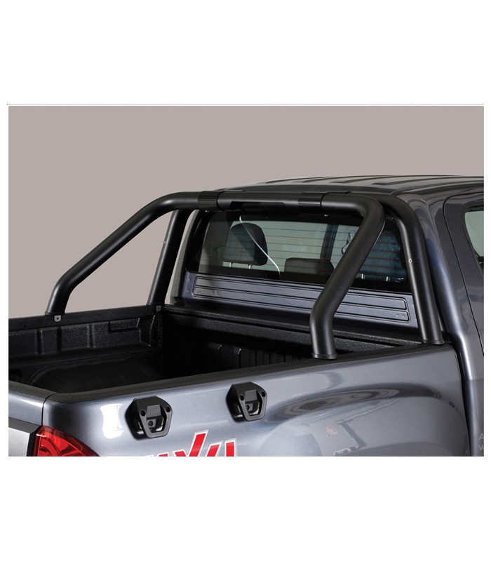Roll bar en acero inox 76mm de color negro  sin traviesa  para Foton G7