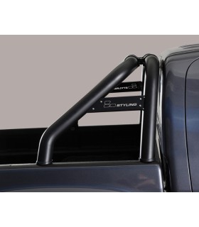Roll bar en acero inox 76mm negra con traviesa  para Foton G7