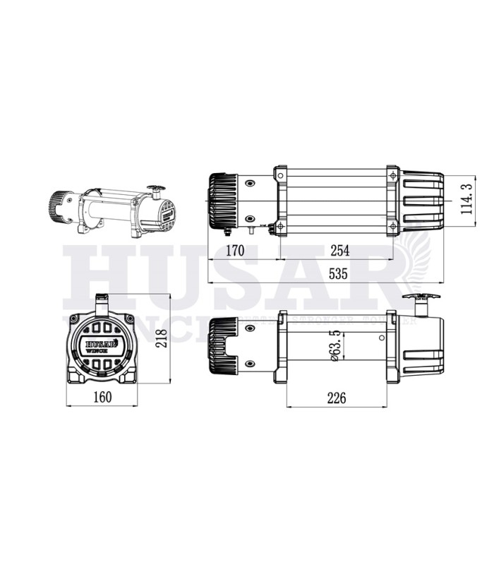 Cabrestante para todo terreno Husar Winch 10000 con cable de plasma