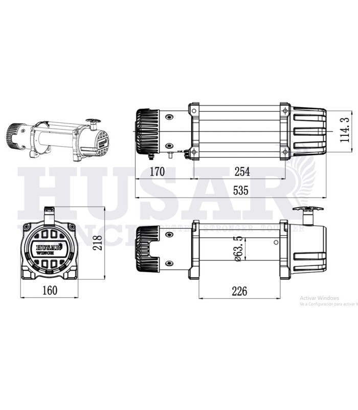 Cabrestante para todo terreno Husar Winch 12000 con cable de plasma