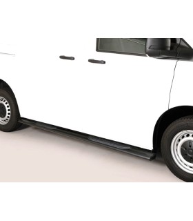 Estriberas de tubo oval inox Ø76mm de color negro para  Volkswagen Transporter  T7