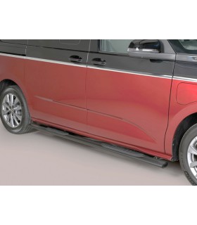 Estriberas de tubo negro inox oval para  Volkswagen Multivan T7