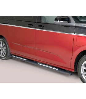 Estriberas de tubo inox oval DSP negras para  Volkswagen Multivan T7