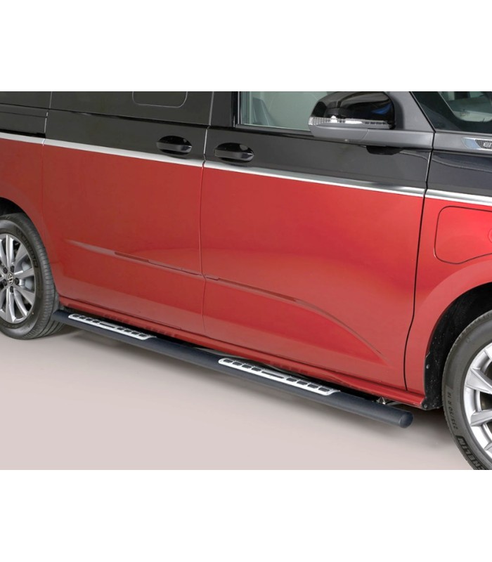 Estriberas de tubo inox oval DSP negras para  Volkswagen Multivan T7