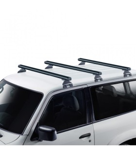 3 Barras de techo Cruz ALU CARGO en color negro para Land Rover Discovery