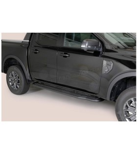 Juego de estriberas laterales negras de acero para Pick up Ford Ranger T9