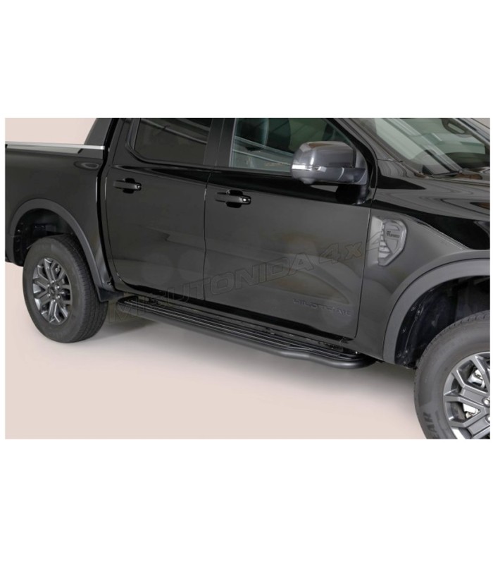 Juego de estriberas laterales negras de acero para Pick up Ford Ranger T9