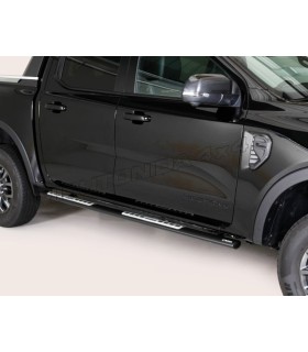 Juego de estriberas de tubo oval negras para Pick up Ford Ranger T9