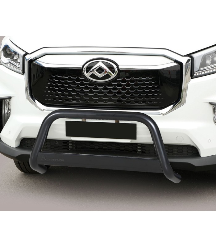 Defensa delantera central en acero negro  INOX,  homologable CEE para Maxus Deliver 9